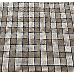 Brown Plaid Cotton Fat Quarter 18x22" For Quilting Crafts